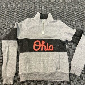 HOMAGE Womens Gray and Black Ohio Pullover